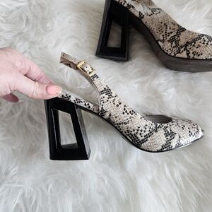 Vintage Snake Skin See Thru High Heels SZ 8